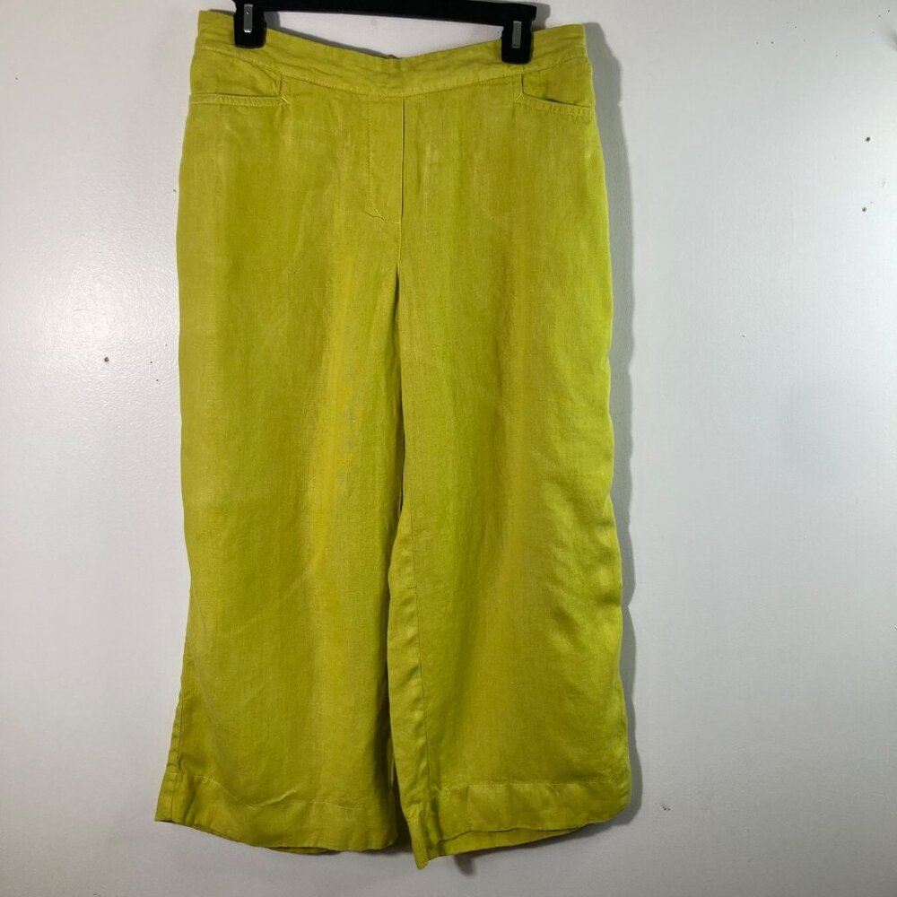 J. Jill Lime Green Cropped Wide-Leg Pants